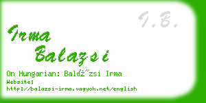 irma balazsi business card